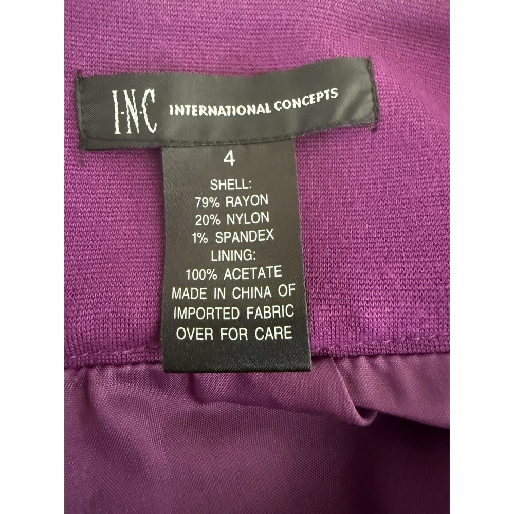 INC International Concepts Purple Puff Sleeve Babydoll Mini Dress Size 4 - Picture 5 of 7